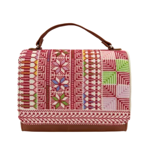 Leather embroidered bag
