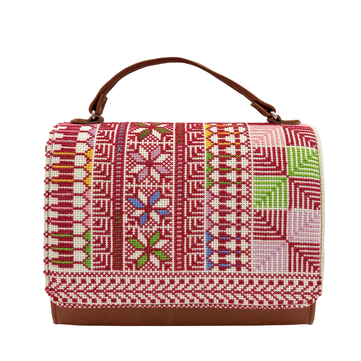 Leather embroidered bag
