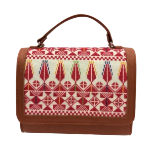 Leather embroidered bag