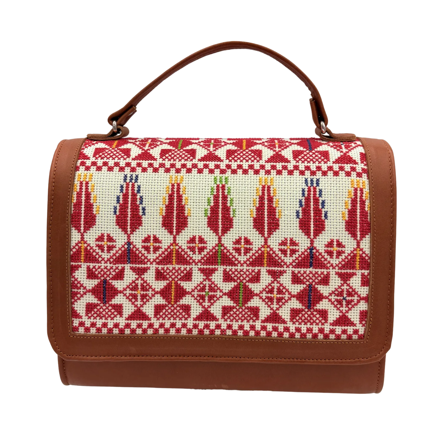 Leather embroidered bag