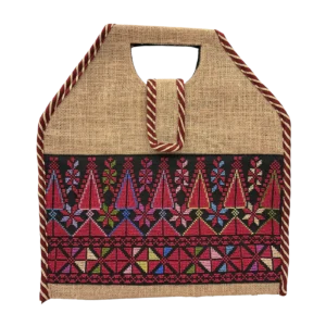 Embroidered top handle Tote Bag