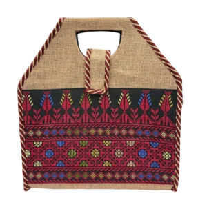 Embroidered top handle Tote Bag